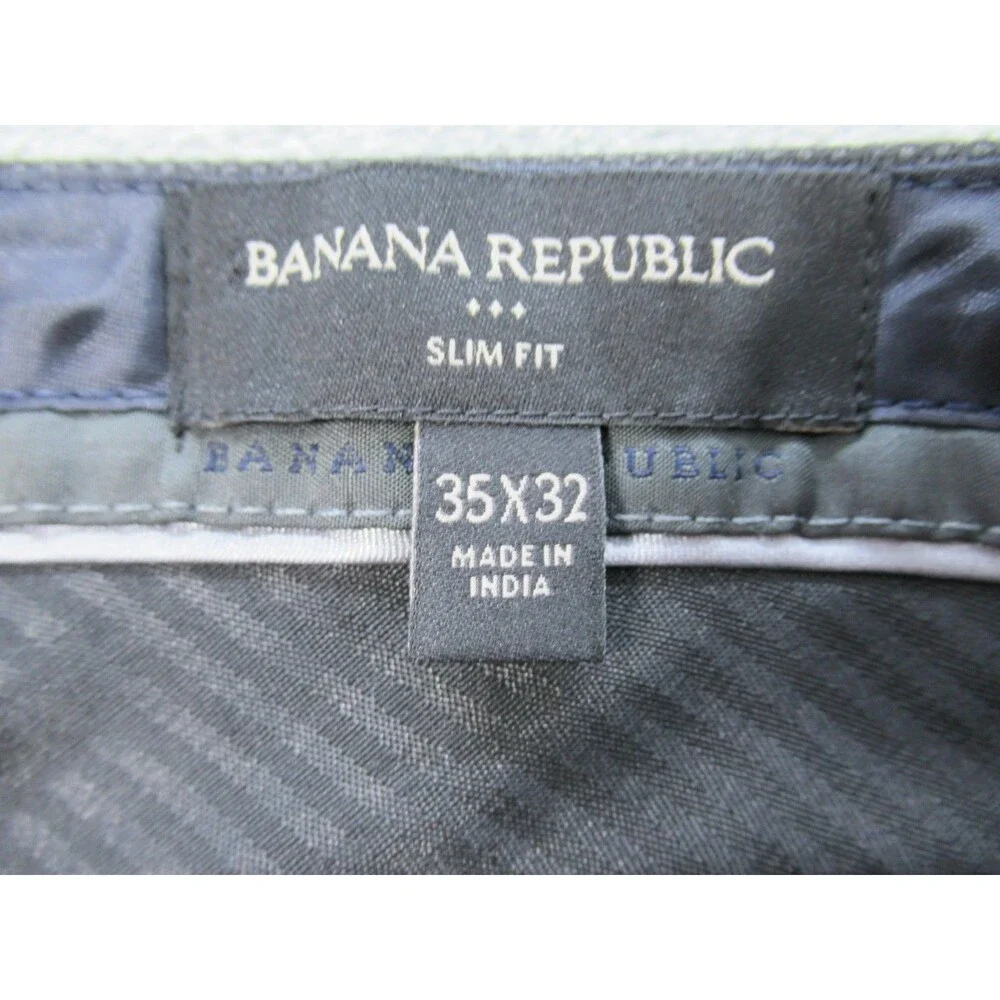 Banana Republic Dress Pants Men's 35x32 (Actual 34 x 31) Slim Fit Dark Gray